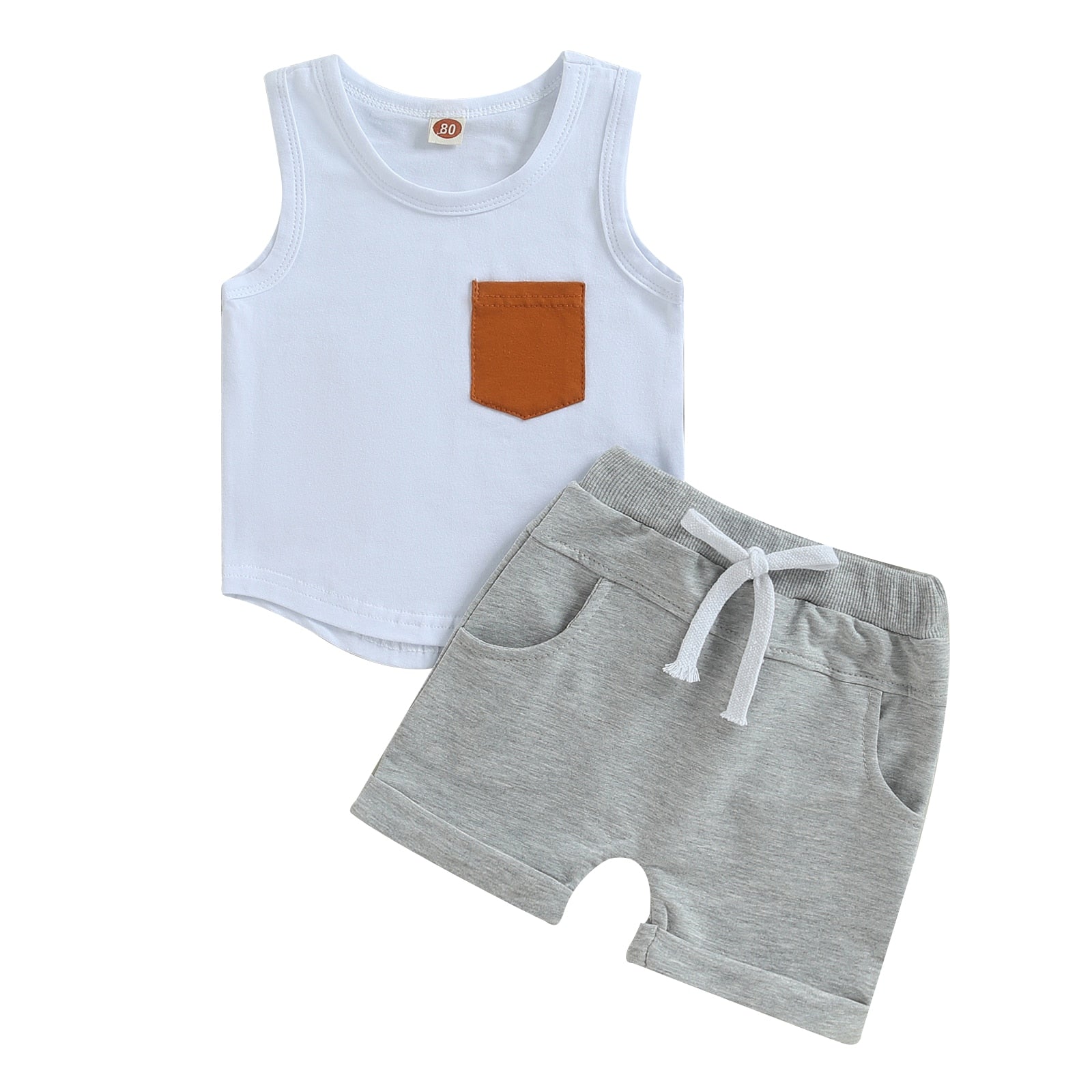 Pocket Vest Tank Baby Clothing Set
