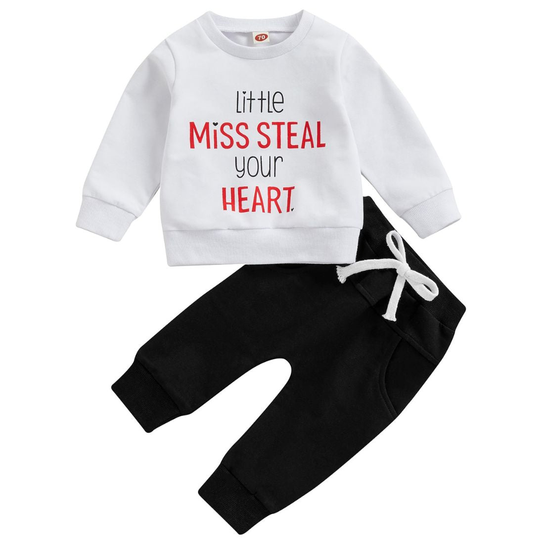 Little Girl little Miss Steal Your Heart Steal Your Heart Sweatshirt 2 Piece Clothing Set - MyTy | Buy on-trend and stylish Baby and Toddler Clothing Sets @ My Trendy Youngsters - Dress your little one in Style @ My Trendy Youngsters 