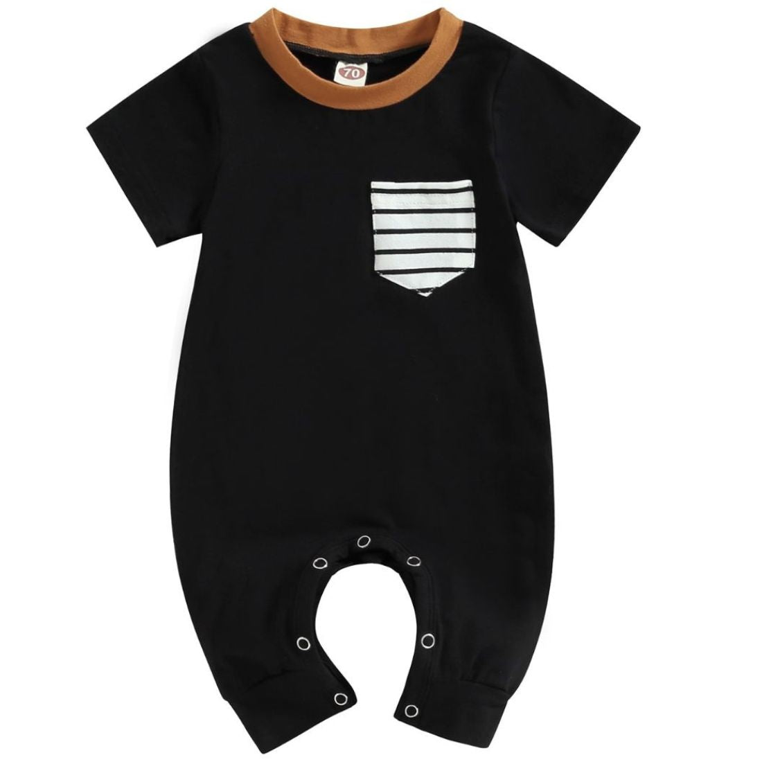 Striped Pocket Baby Boy Romper