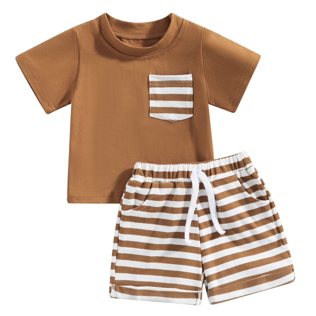 Striped Shorts Pocket Tee Baby Boy Set