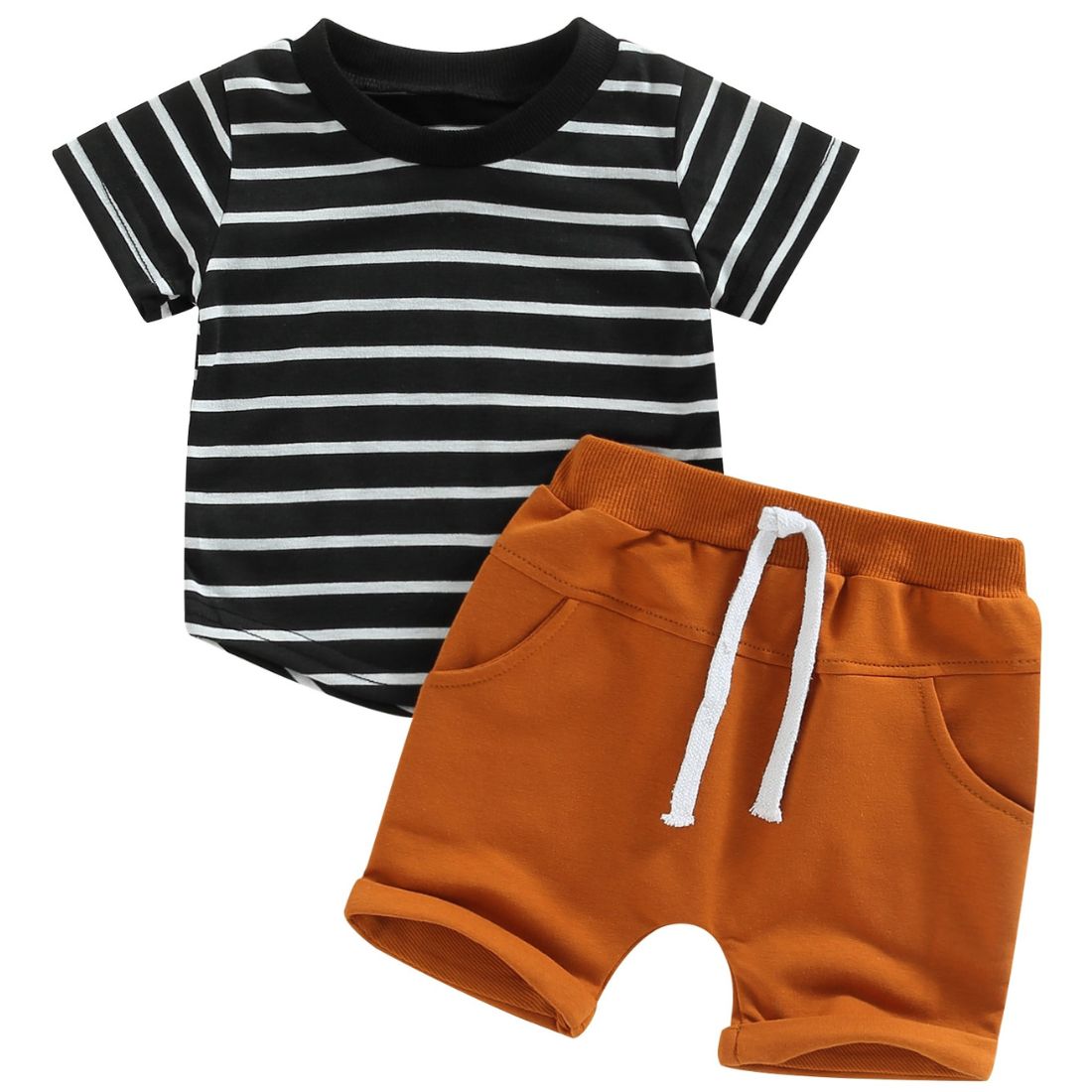 Lil Boy Striped Bow Hem 2-Piece Clothing Set - My Trendy Youngsters | Buy on-trend and stylish Baby and Toddler Clothing Sets @ My Trendy Youngsters - Dress your little one in Style @ My Trendy Youngsters