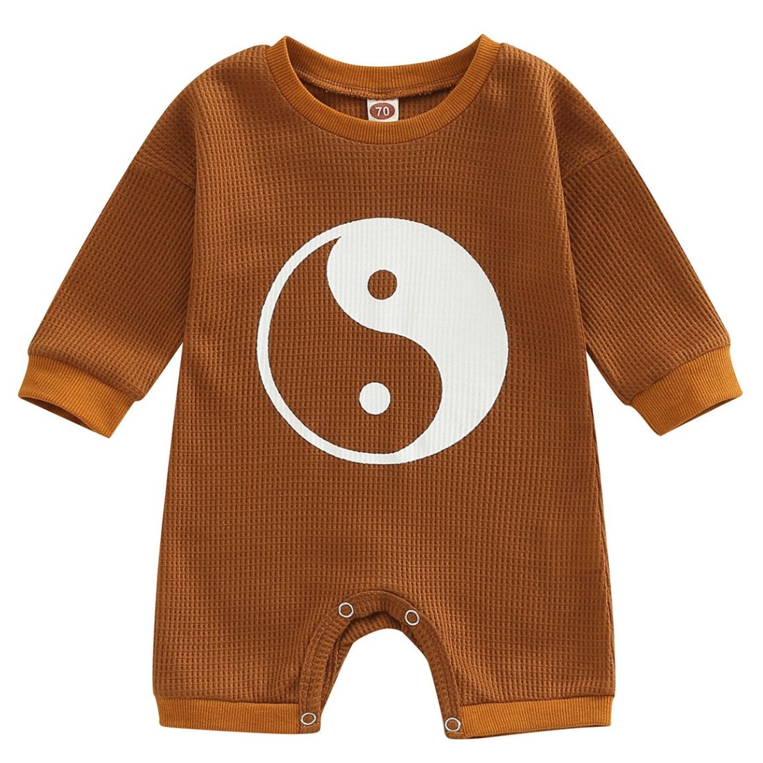 Tai Chi Brown Waffle Baby Jumpsuit