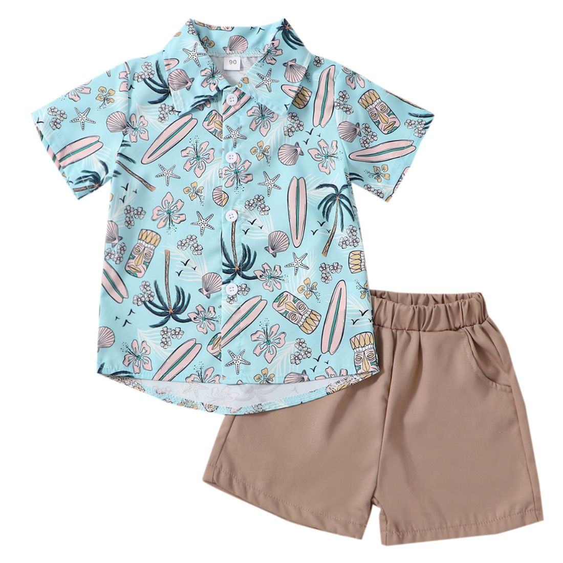 Little Boy Tiki Beach Brown Casual 2-Piece Clothing Set - My Trendy Youngsters | Buy on-trend and stylish Baby and Toddler Clothing Sets @ My Trendy Youngsters - Dress your little one in Style @ My Trendy Youngsters 