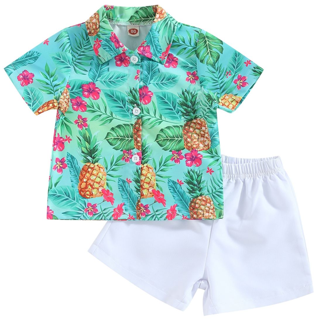 Tropical Collar Shirt Toddler Boy Set