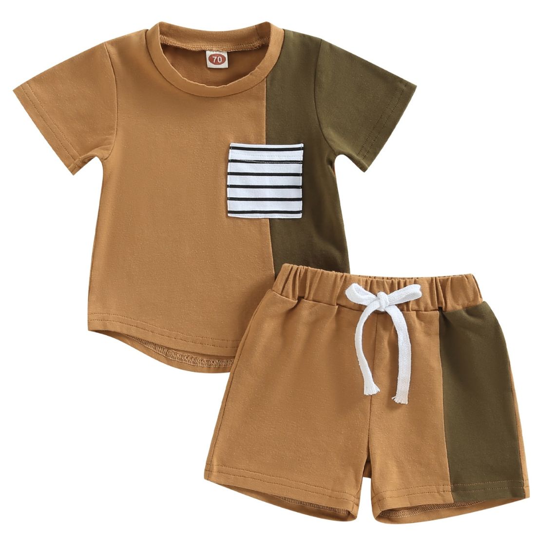 Little Boy Two Tone Pocket Shorts 2-Piece Clothing Set - My Trendy Youngsters | Buy on-trend and stylish Baby and Toddler Clothing Sets @ My Trendy Youngsters - Dress your little one in Style @ My Trendy Youngsters 