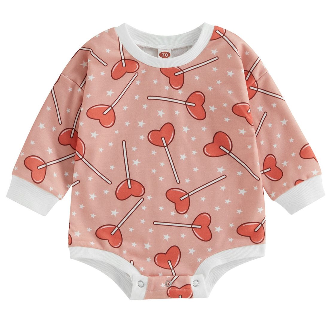 Heart Lollipop Valentine Love Baby Bodysuit