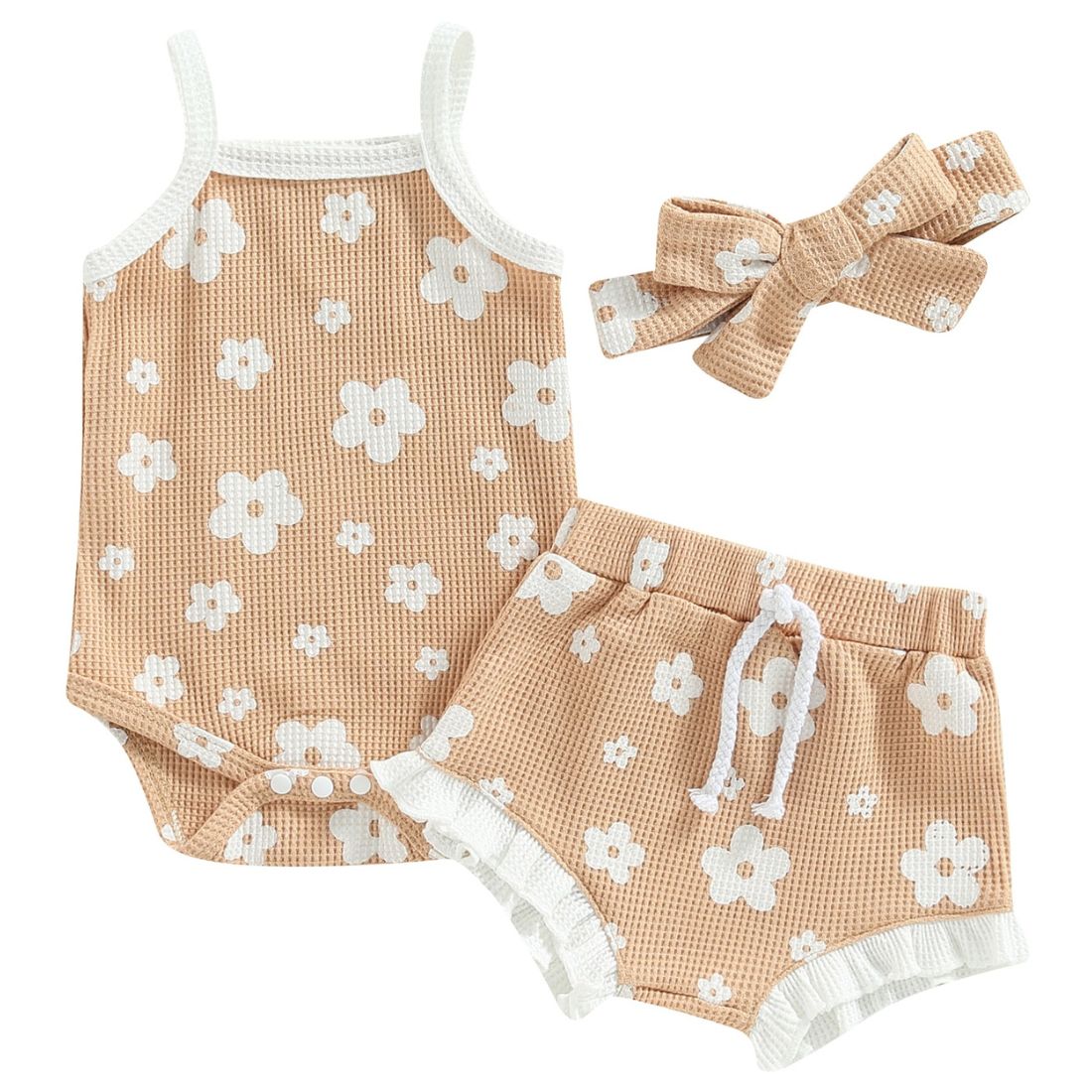 Baby Girl Flower Ruffles Bodysuit 2-Piece Clothing Set - My Trendy Youngsters | Buy on-trend and stylish Baby and Toddler Clothing Sets @ My Trendy Youngsters - Dress your little one in Style @ My Trendy Youngsters 
