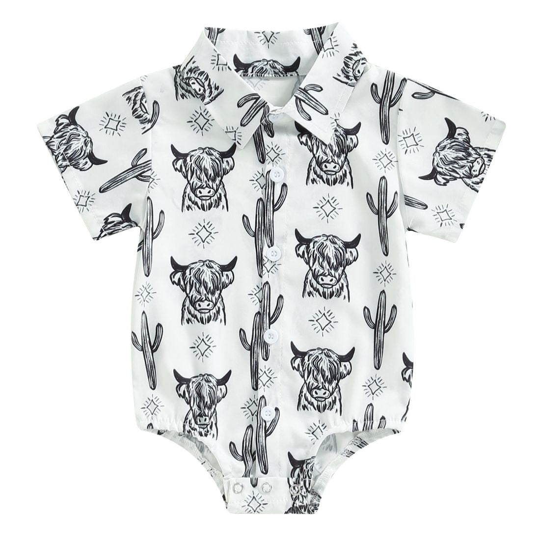 Woolly Cow Collar Baby Boy Bodysuit