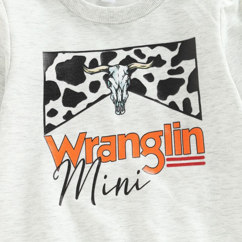 Up close of print on Wranglin Mini Toddler Sweatshirt