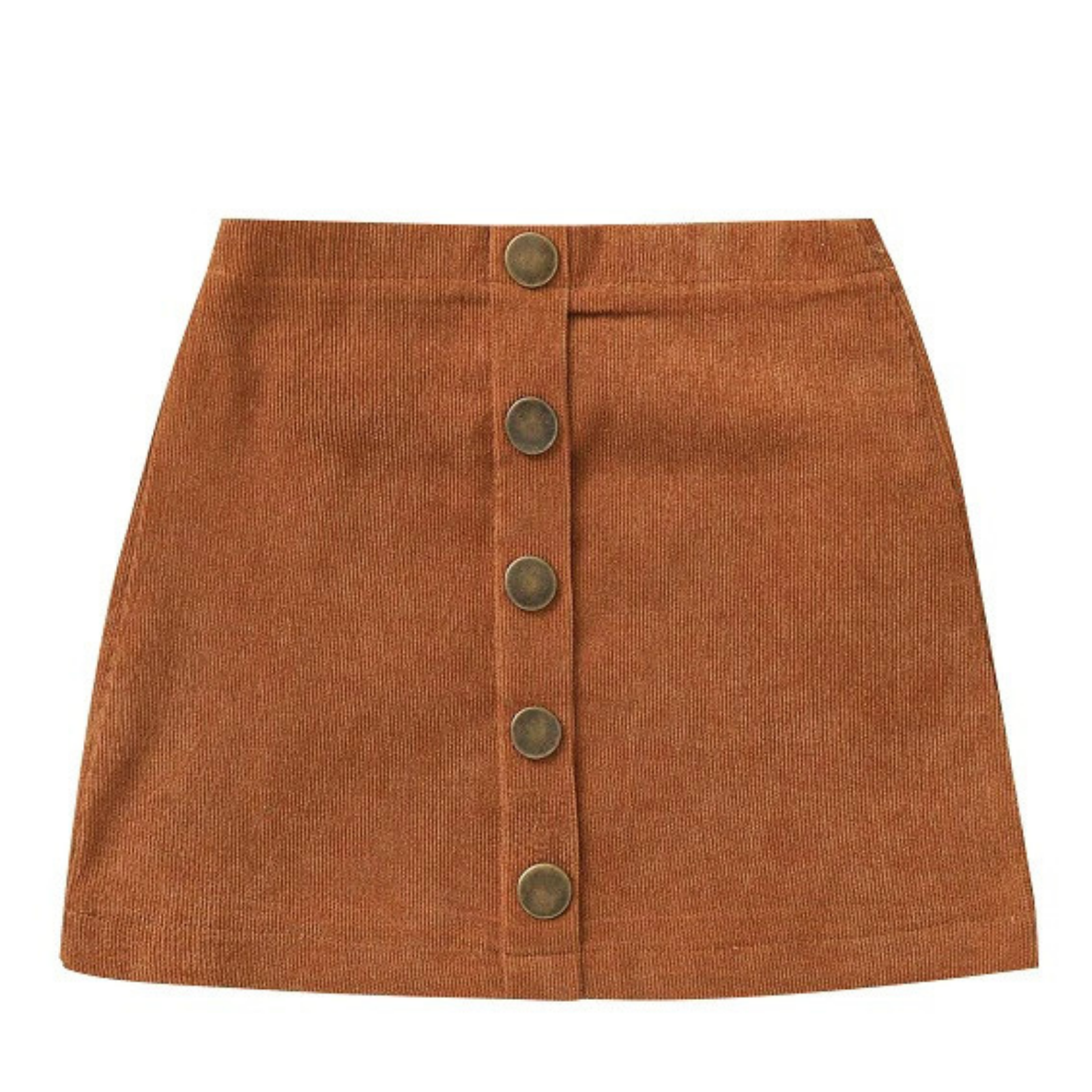 Knee Length Corduroy Skirt | Rust