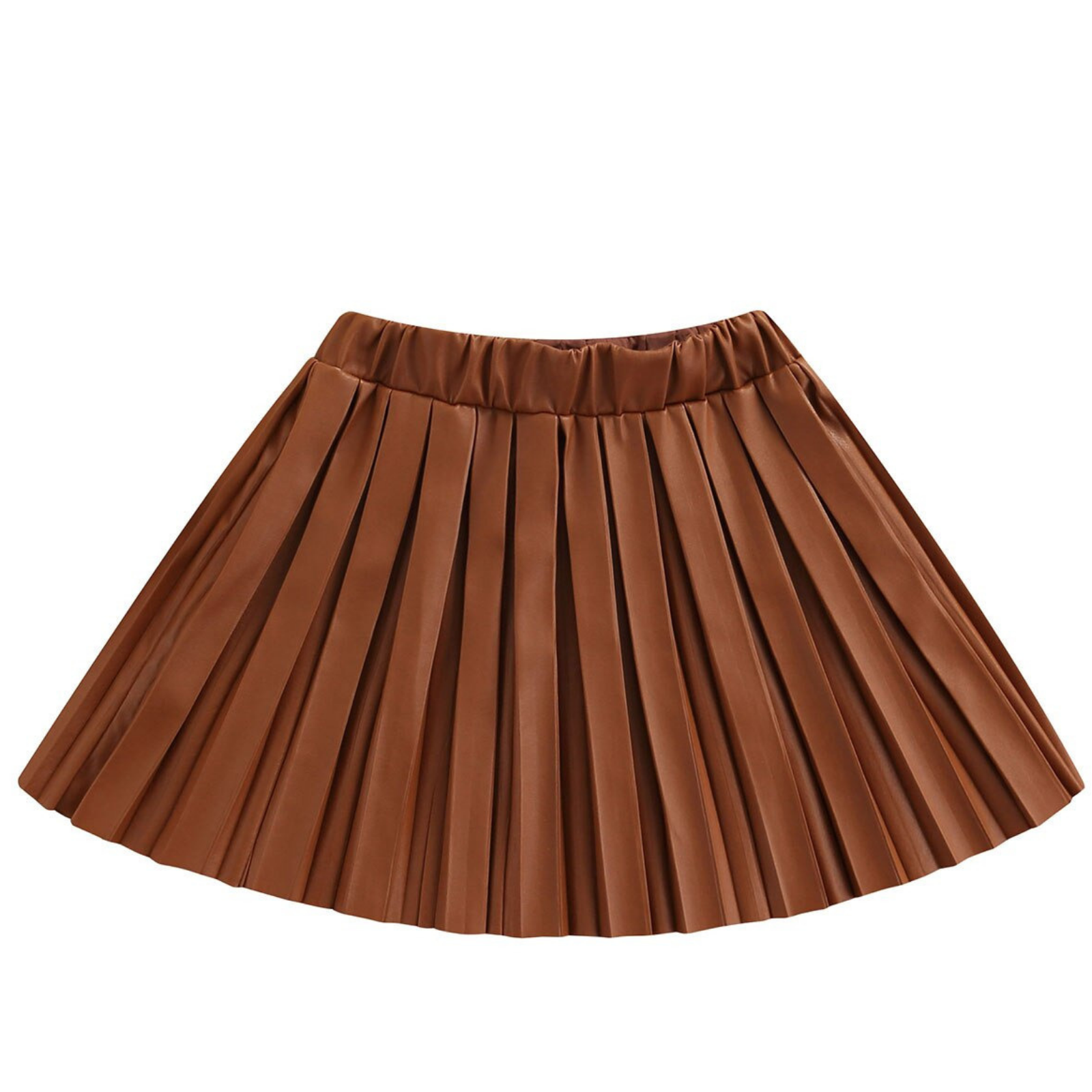 Knee Length Pleated Skirt | Brown