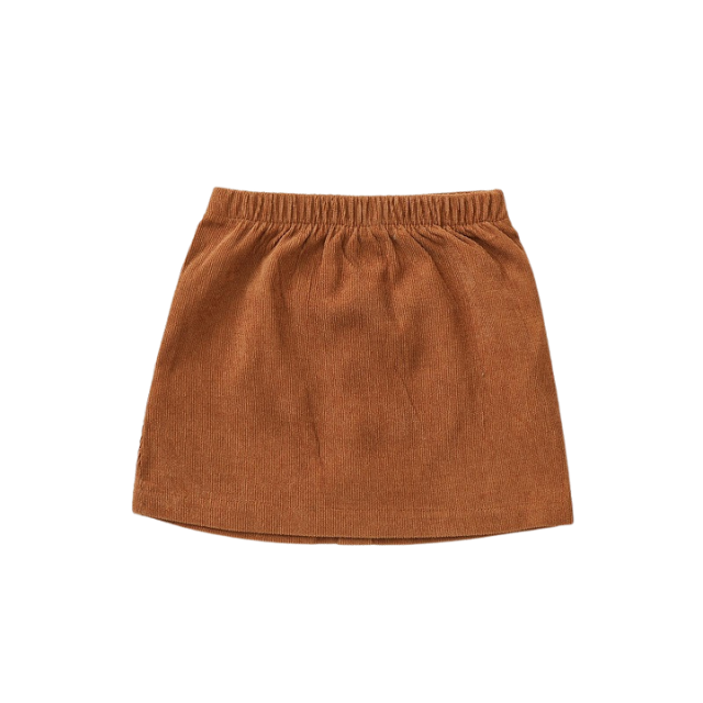 Knee Length Corduroy Skirt | Rust