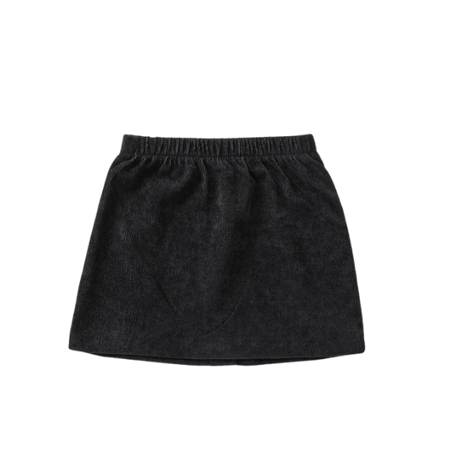 Knee Length Corduroy Skirt | Black