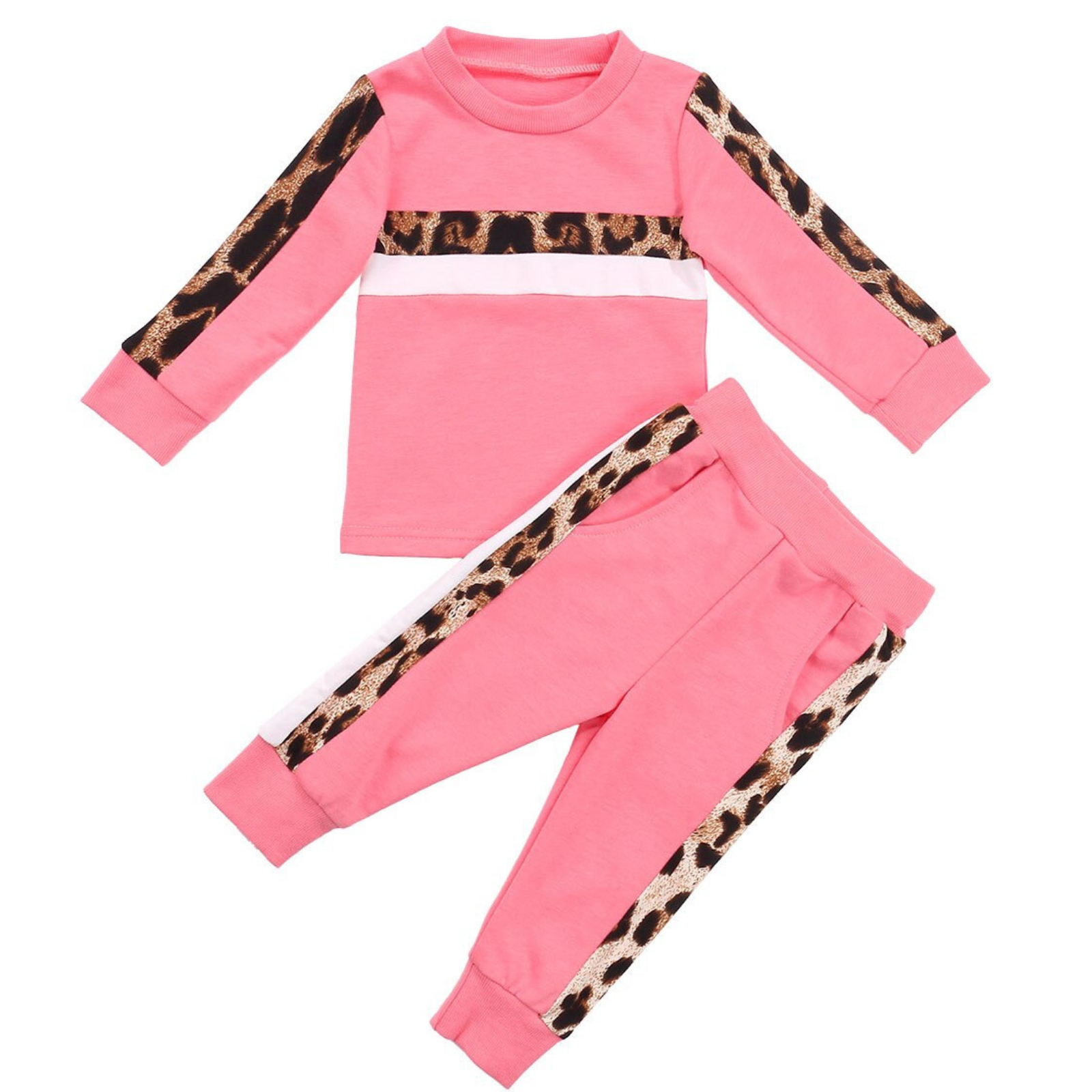 Pink Leopard Stripes Set