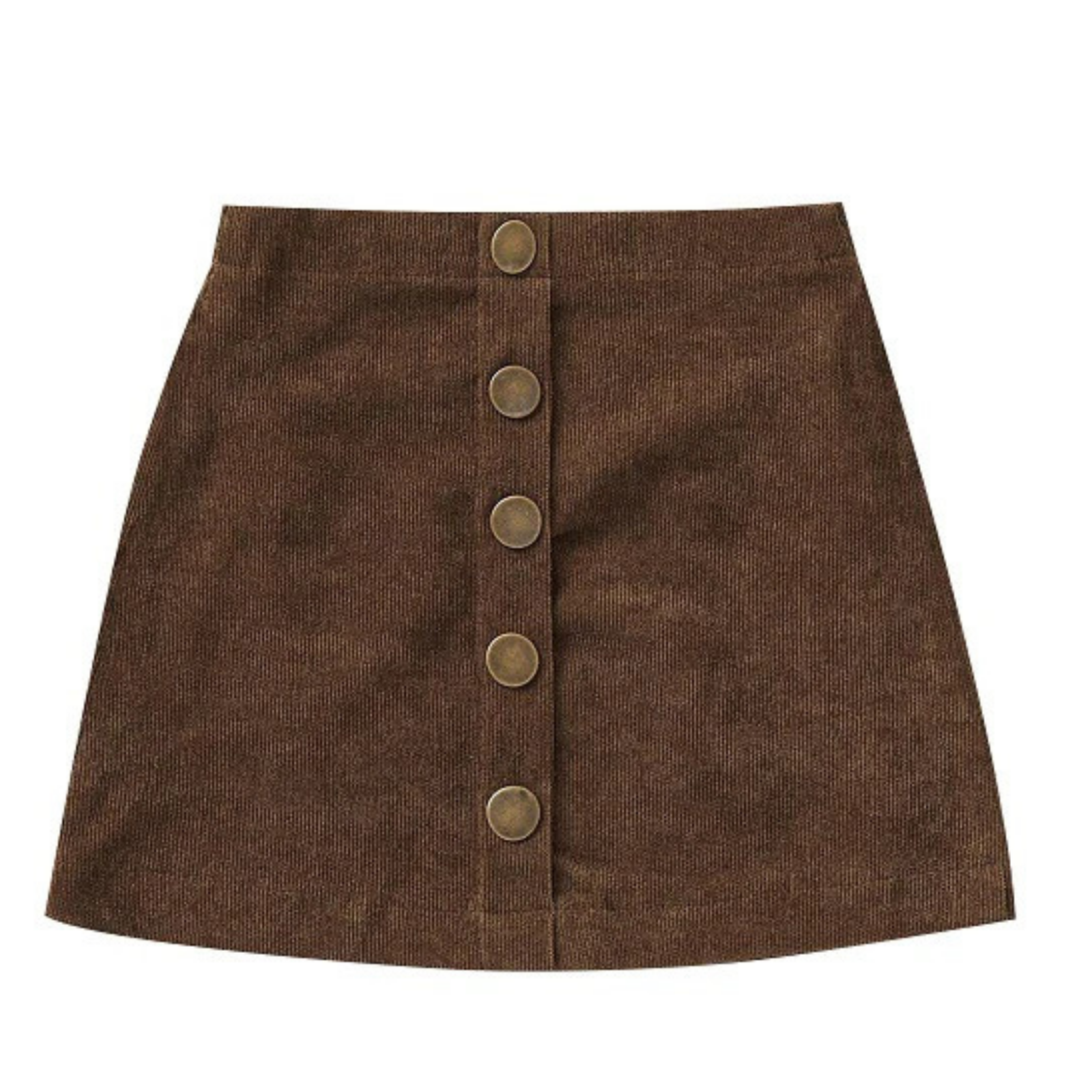 Knee Length Corduroy Skirt | Brown