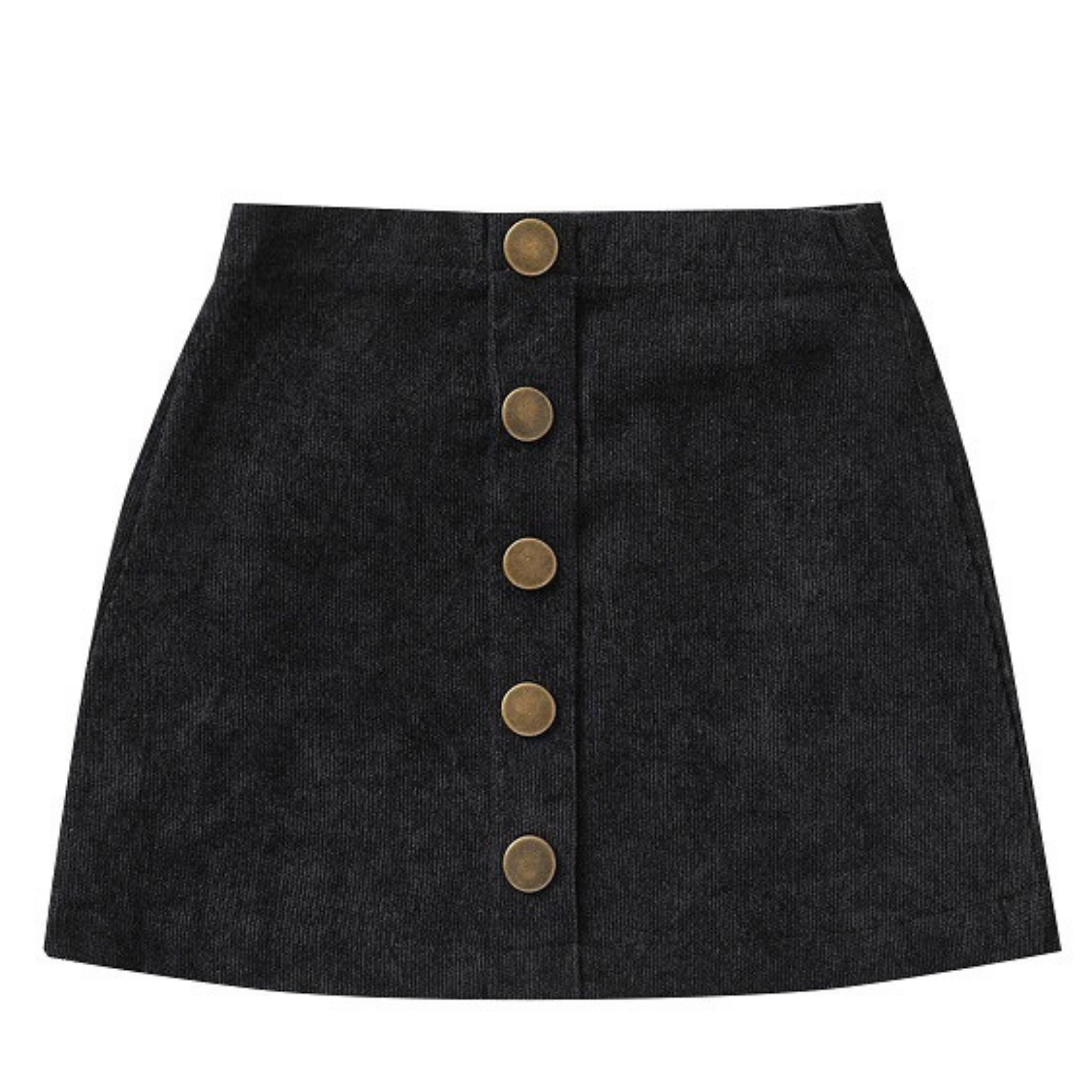 Knee Length Corduroy Skirt | Black