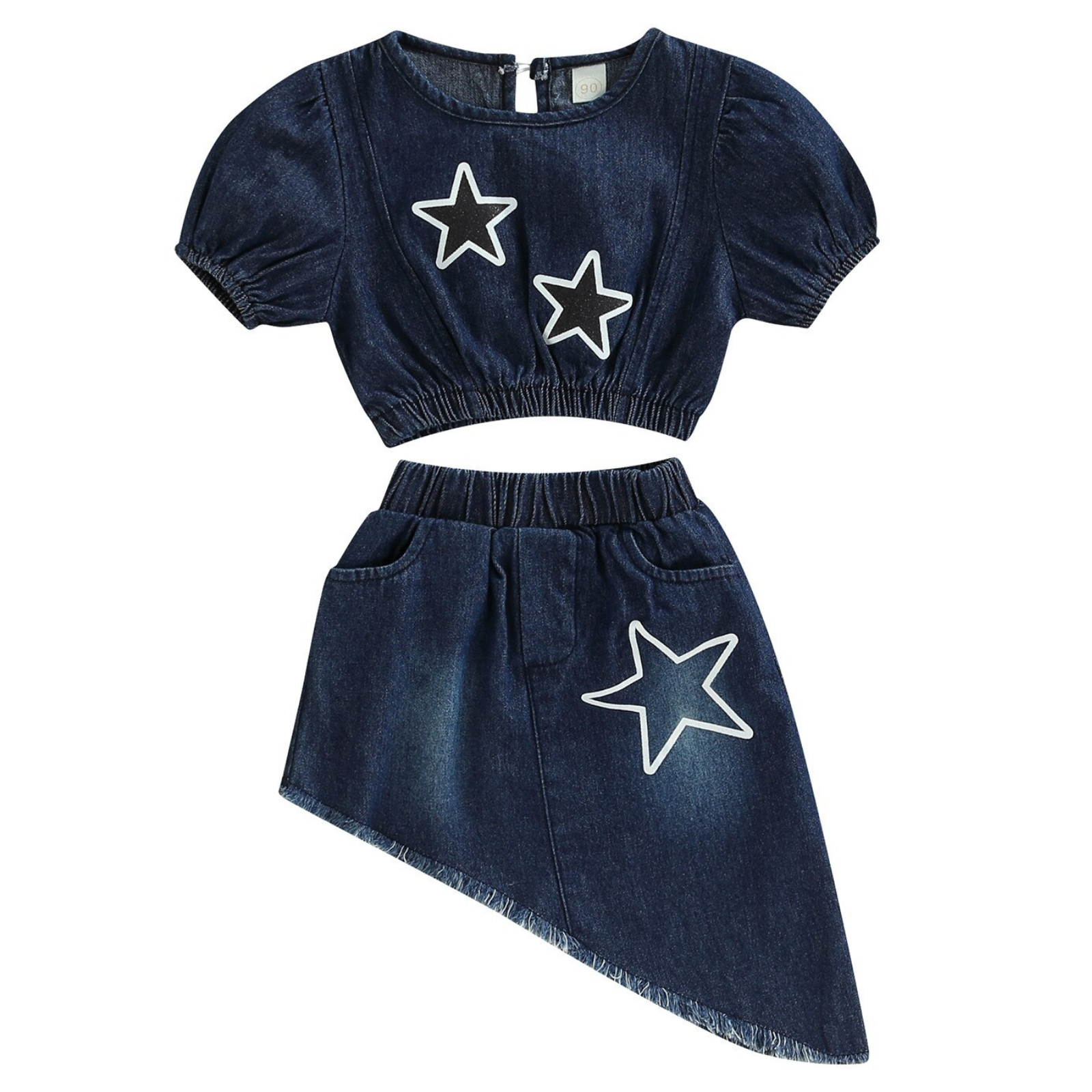 Star Denim Top & Skirt Set