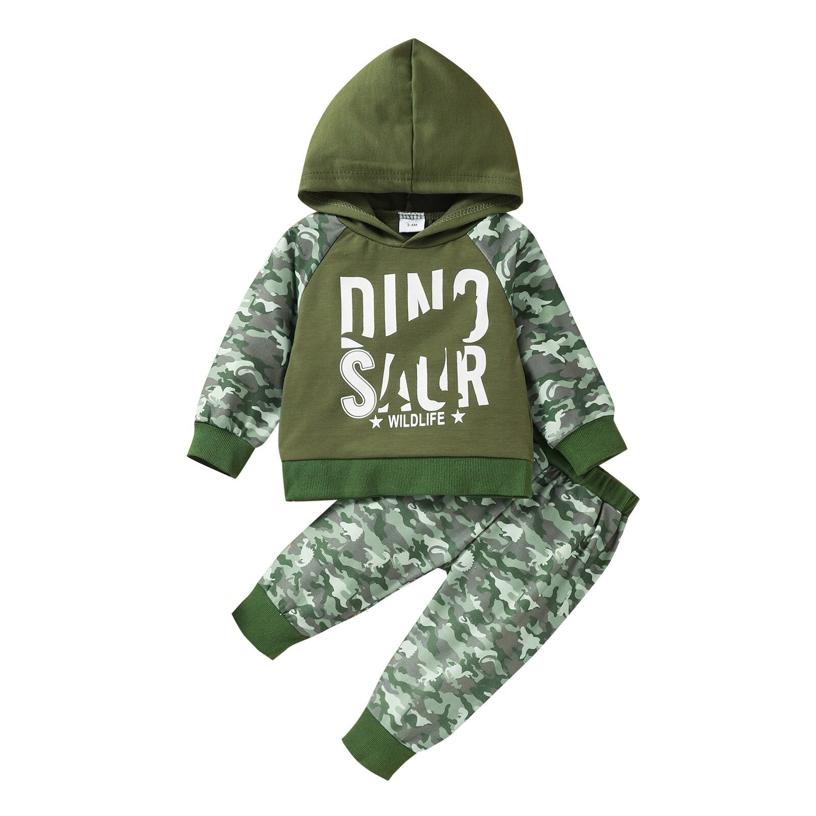 Dinosaur Camo Hoodie Baby Clothing Set