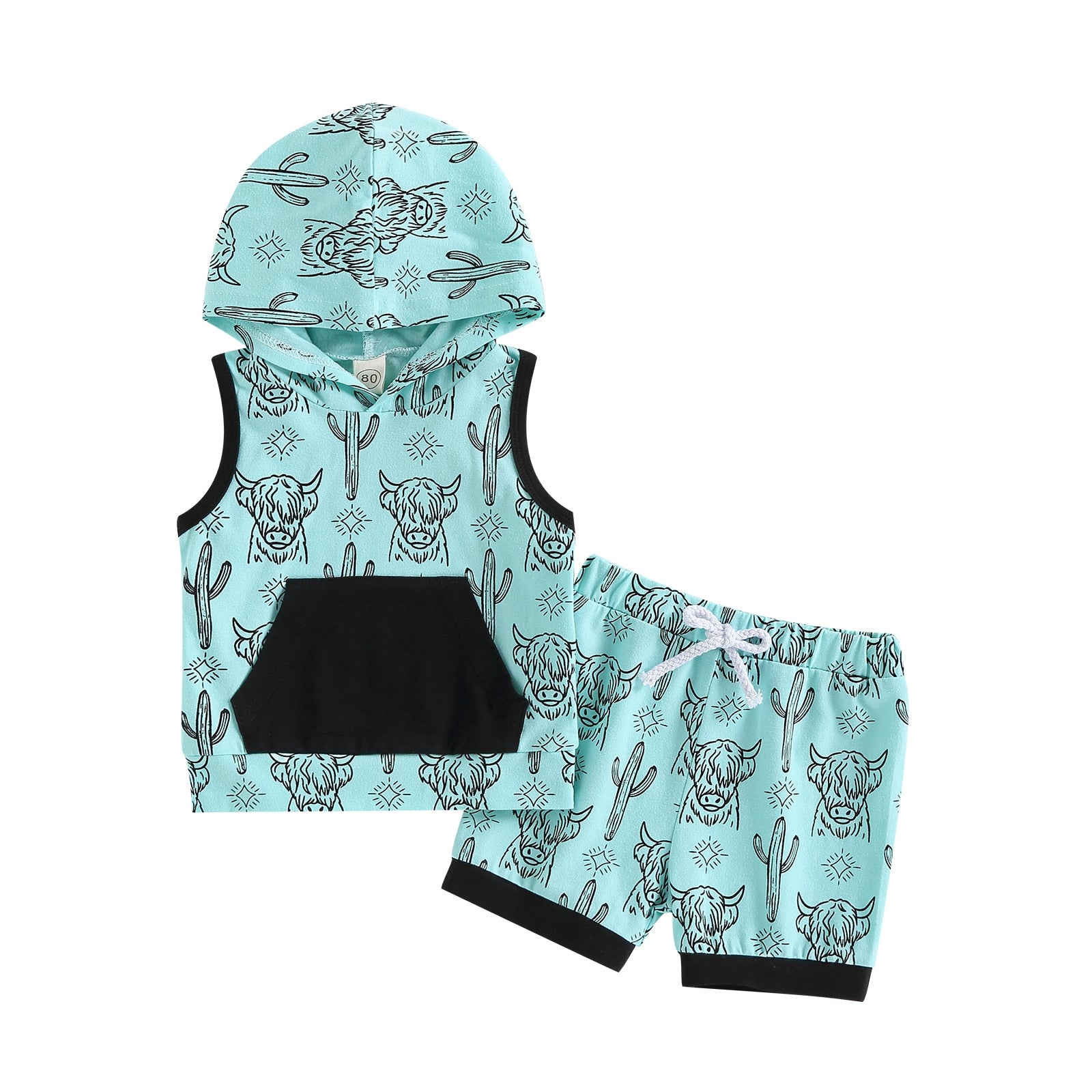 Moo Hooded Tank Baby Clothing Set