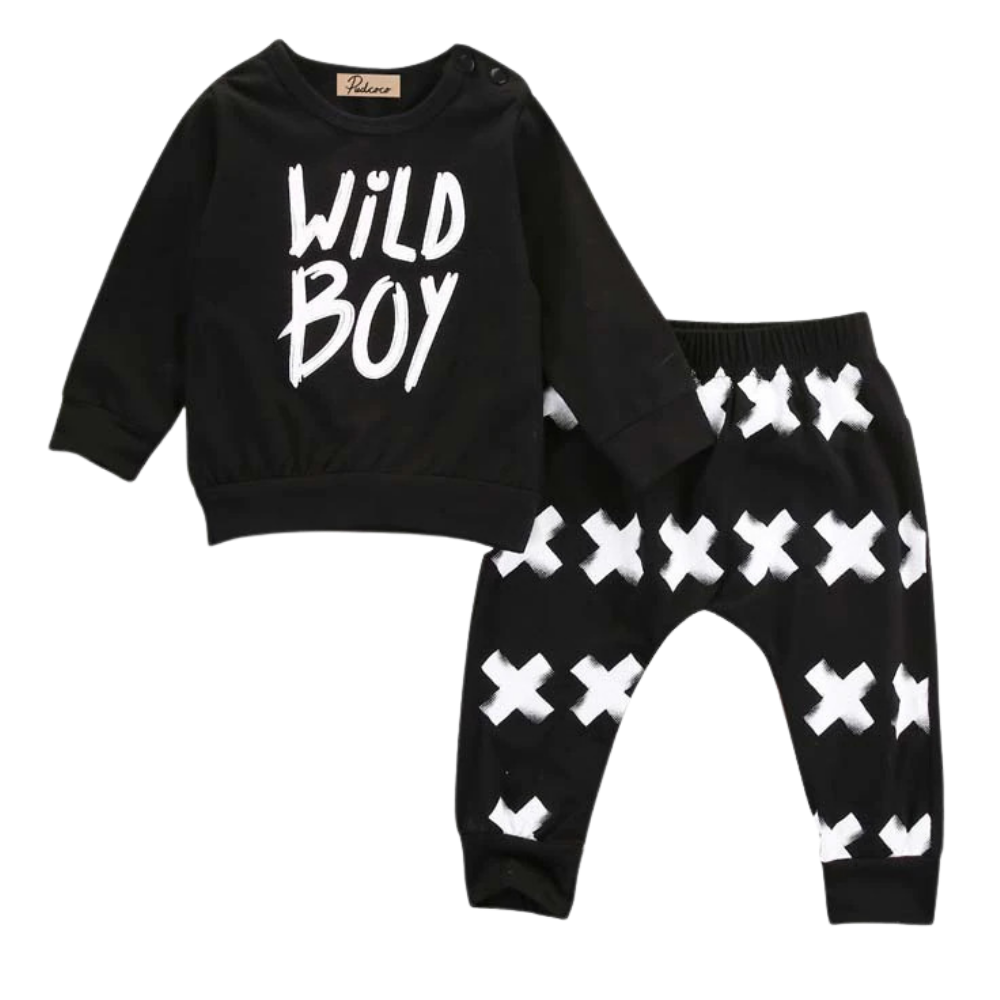 Wild Boy Pullover & Crosses Pants Set