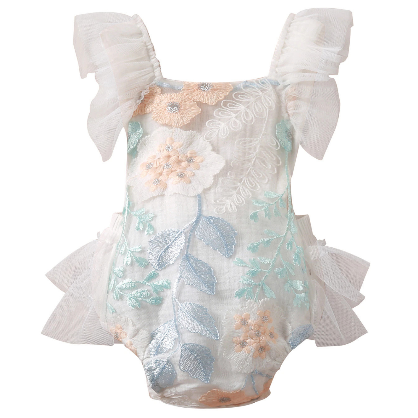 Layla Embroidered Flower Romper