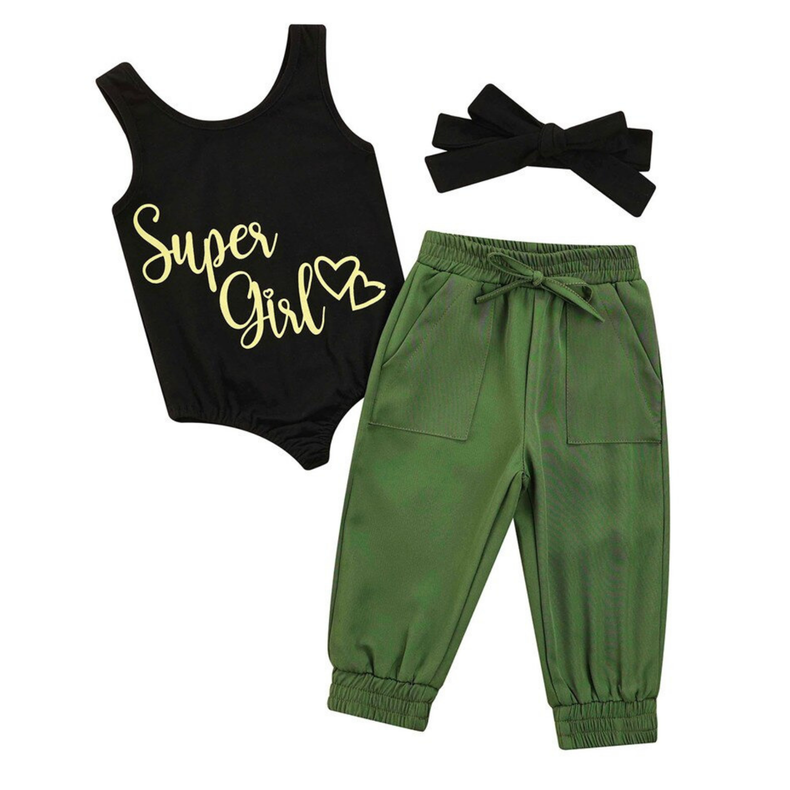 SuperGirl Bodysuit & Ruffle Pants Set