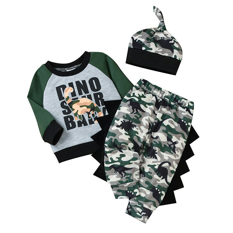 Camo Dinosaur Baby Clothing Set