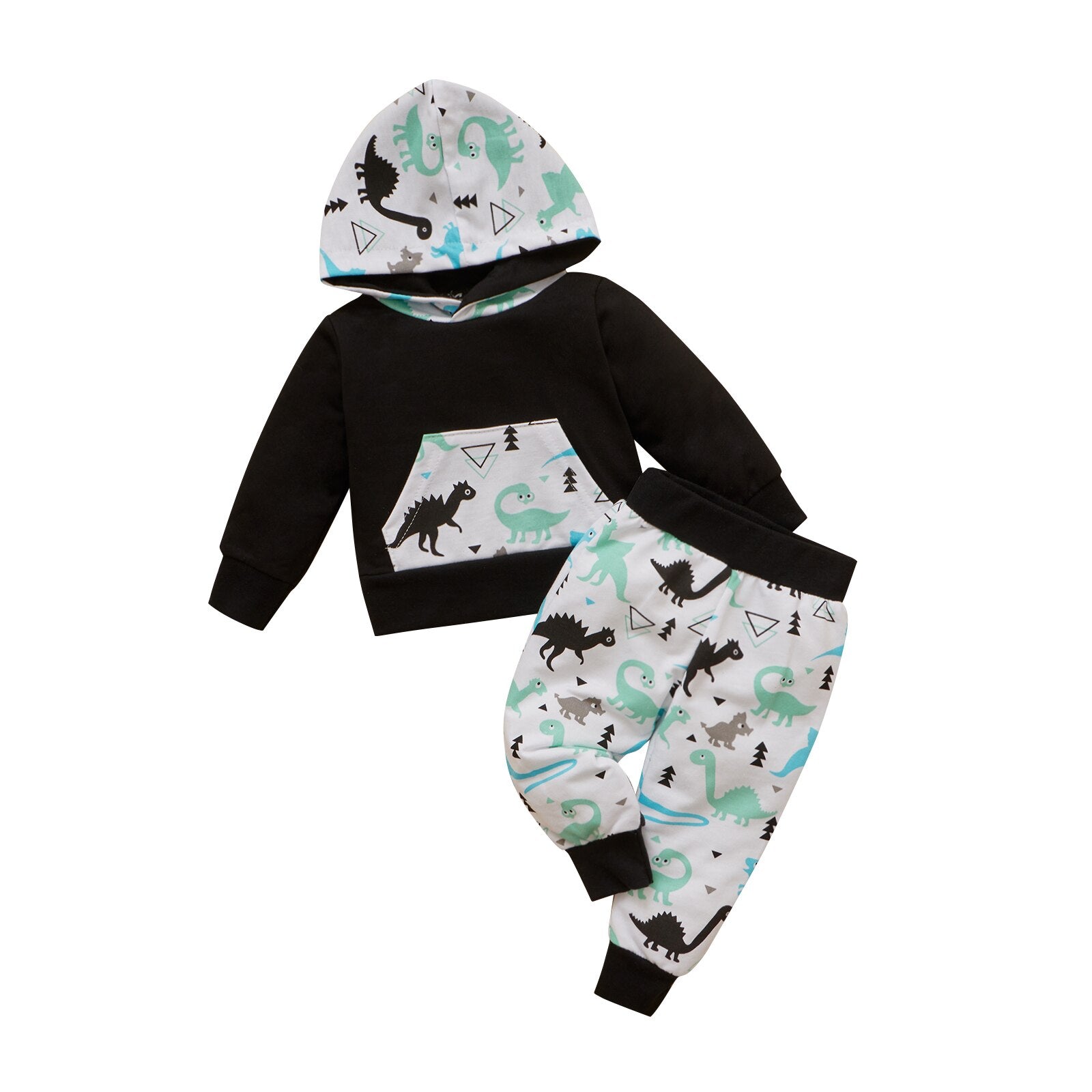 Dino Hooded Sweatshirt Baby Clothing Set